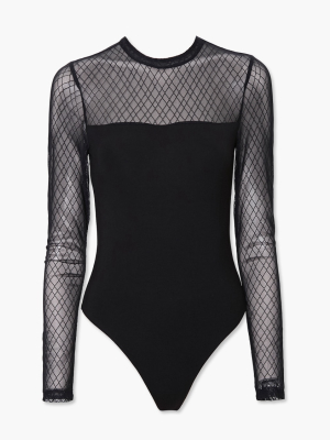 Sheer Mesh Yoke Bodysuit