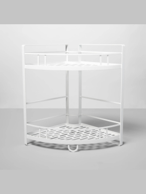 Punched Metal 2-tier Corner Shelf - Made By Design™