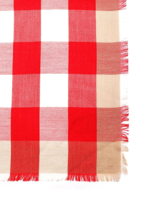 Burberry Checked Fringed Scarf