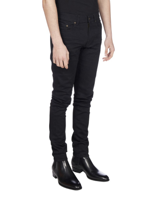 Saint Laurent Logo Patch Slim-fit Jeans