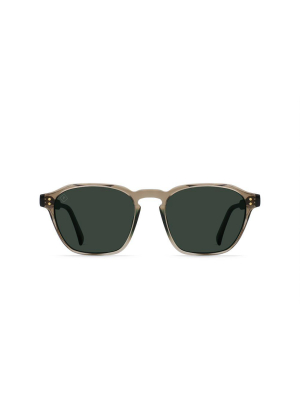 Raen Aren Square Sunglasses - Ghost/green Polarized