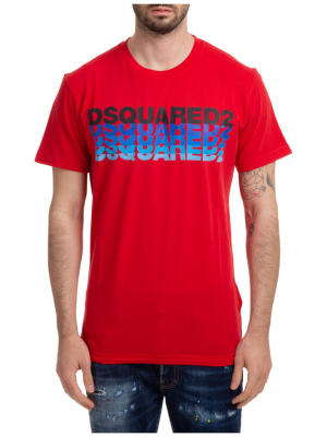 Dsquared2 Layered Logo Print Crewneck T-shirt