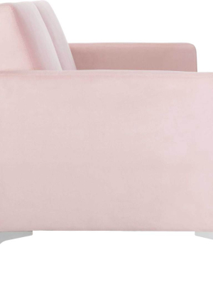 Charbel Foldable Futon Bed Pink Velvet