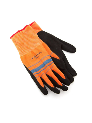 Orange Grip Garden Gloves