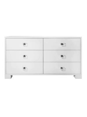 Six Drawer Chest With Nickel & Acrylic Hardware In Various Colors