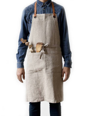 Natural Washed Linen Luxury Apron