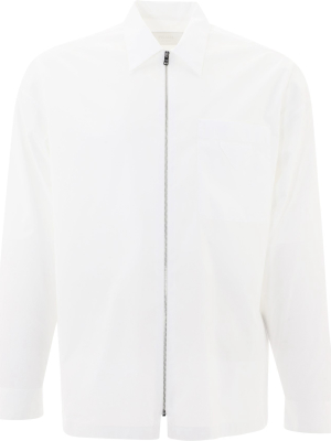 Prada Logo Pocket Detail Zipped Shirt