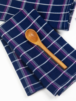 San Lucas Plaid Navy Napkin