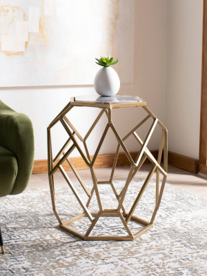 Ava Geometric Accent Table Gold - Safavieh