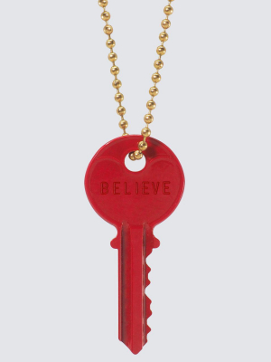 Ruby Red Classic Ball Chain Key Necklace