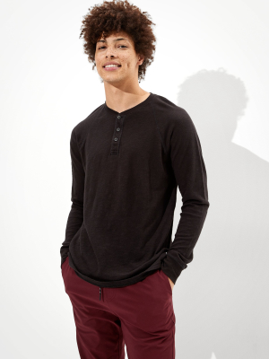 Ae Super Soft Long Sleeve Henley T-shirt