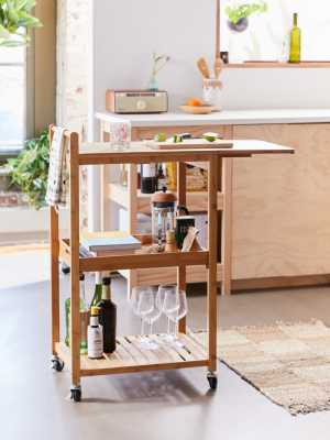 Bamboo Rolling Kitchen Cart