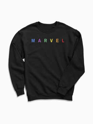 Marvel Rainbow Logo Crew Neck Sweatshirt