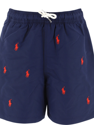 Ralph Lauren Kids Logo Embroidered Swim Shorts