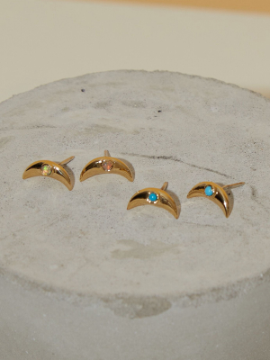 Moon Studs In Moonstone