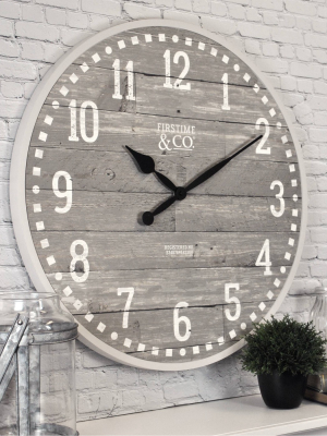 20" Arlo Gray Farmhouse Wall Clock Light Gray - Firstime & Co.