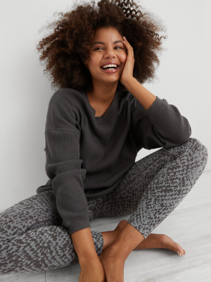 Aerie Waffle Fleece Oversized Sweatshirt