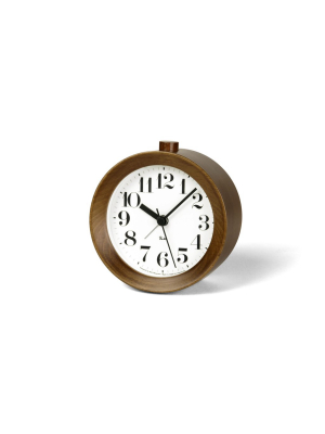 Riki Wood Alarm Clock In Brown