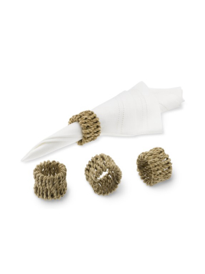 Woven Sea Grass Napkin Rings, Set Of 4