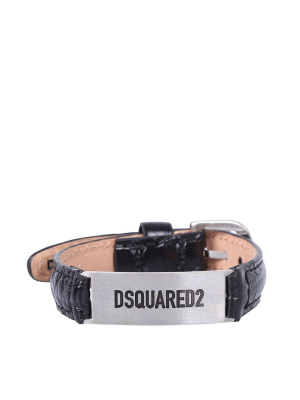 Dsquared2 Logo Plaque Strap Bracelet