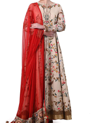 Floral Embroidered Kurta & Dupatta