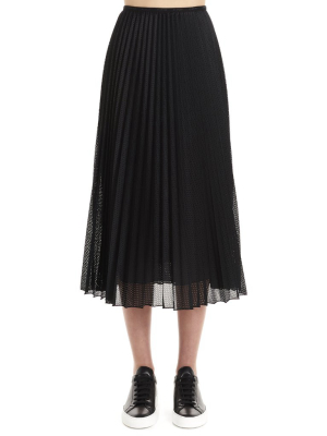 Moncler Pleated Mesh Midi Skirt