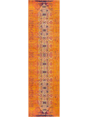 Monaco Distressed Orange/multi Runner Rug