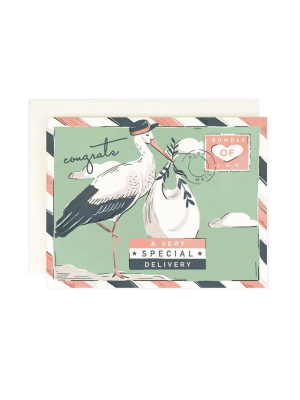 Special Delivery Stork Baby Card - Ah4