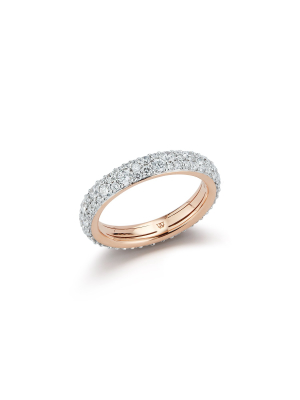 Oc X Wf 18k Rose Gold And Diamond 3.5mm Band Ring