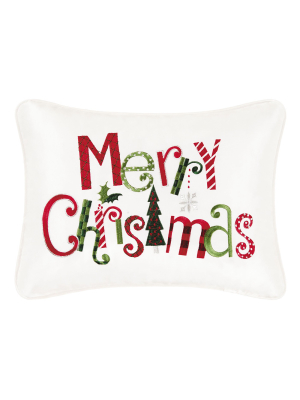 C&f Home Merry Christmas Embroidered Pillow