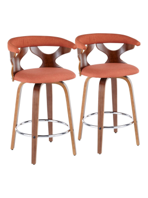 Set Of 2 Gardenia Mid-century Modern Counter Height Barstools - Lumisource