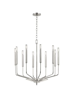 Gideon 10 Light Chandelier Polished Nickel