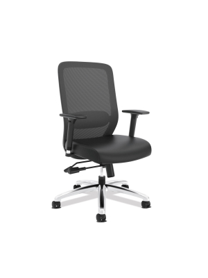 Exposure Mesh High Back Computer Chair With Leather Seat Black - Hon