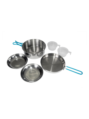 Stansport 6 Piece Two Person Stainless Steel Cook Set