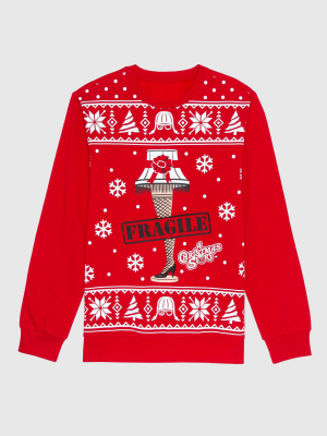 Men's Ugly Christmas Crew Neck Sweatshirt - Red