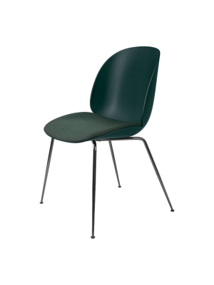 Beetle Dining Chair - Seat Upholstered - Black Chrome Conic Base