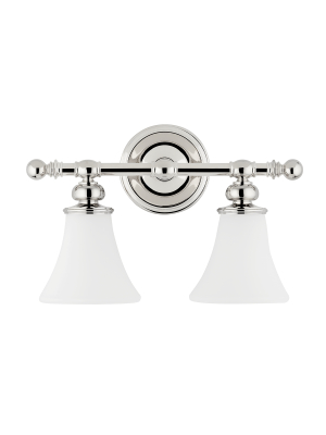 Hudson Valley Lighting Weston 2-bulb Vanity Lamp - Polished Nickel & Opal Matte