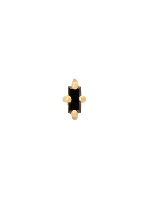 Baguette Stud - Black Diamond & Yellow Gold