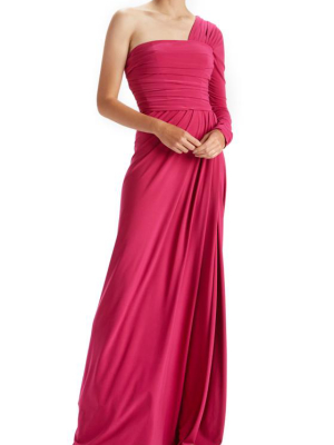 One Sleeve Matte Jersey Gown