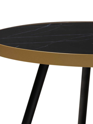 Seattle Marble/metal Coffee Table Black/gold