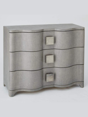 Global Views Toile Linen Chest Gray