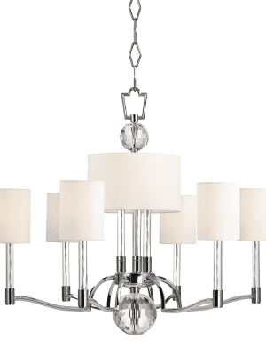 Waterloo 9 Light Chandelier Polished Nickel