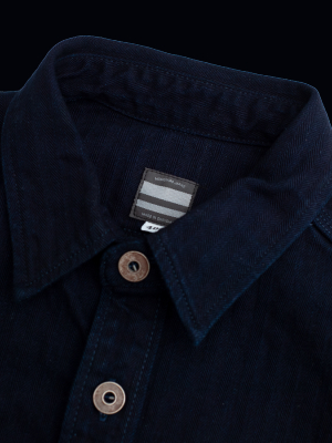 Herringbone Work Shirt - Indigo/indigo