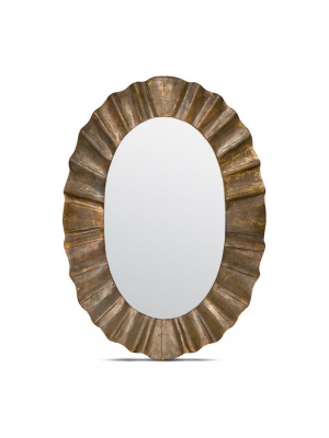 Lara Oval Mirror Warm Golden Tin