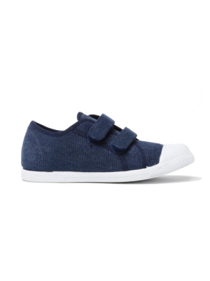 Kids' Childrenchic® Double Hook And Loop Sneakers In Navy