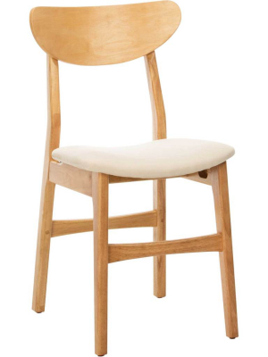 Lucas Retro Dining Chair Natural/white (set Of 2)