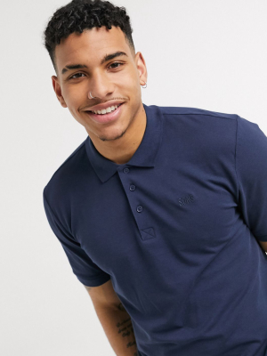 Only & Sons Pique Logo Polo In Navy