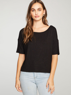 Diamond Jersey Cropped Boxy Short Sleeve Tee