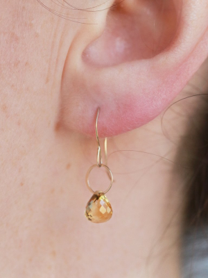 Citrine Single Drop Earrings