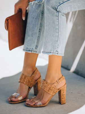 Napa Clear Strap Heeled Cork Sandal